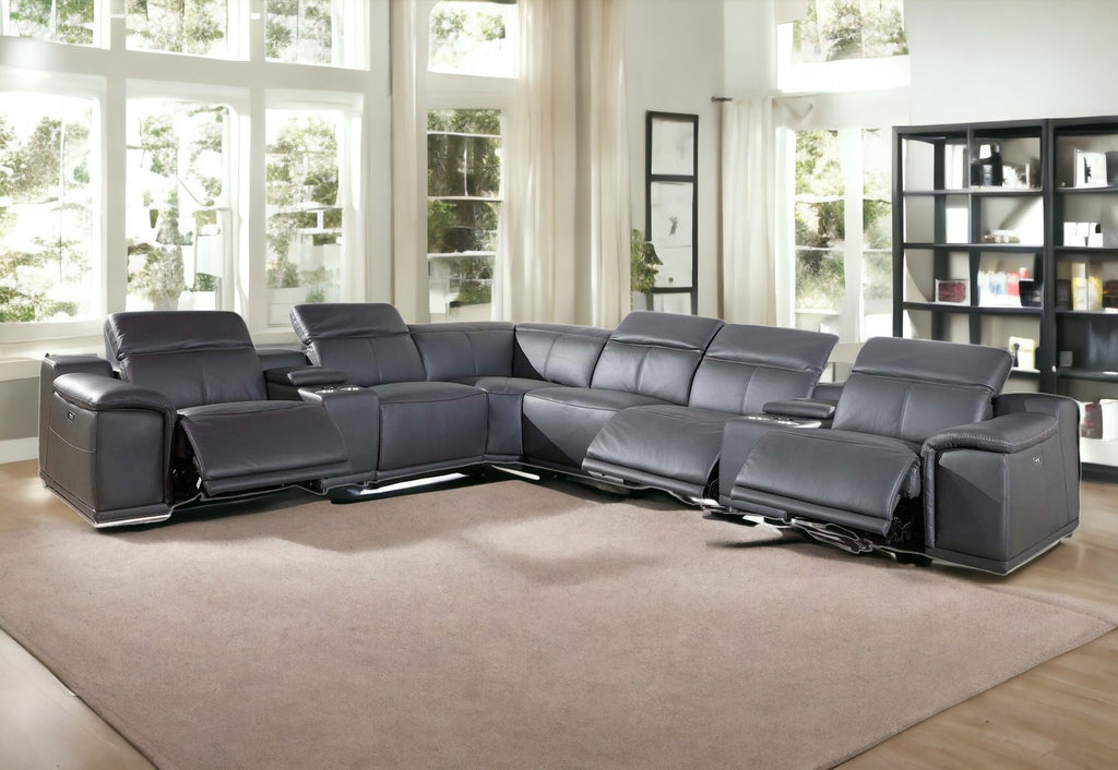 Create a Sophisticated Living Space with a Gray Leather Sectional