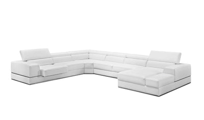 Homeroots 36" White Bonded Leather Foam And Steel Sectional Sofa - Living Room Express