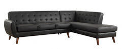 Homeroots 111" X 80" X 33" Black Pu Sectional Sofa - Living Room Express