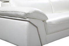 Homeroots White Faux Leather Stationary L Shaped Sofa And Chaise - Living Room Express