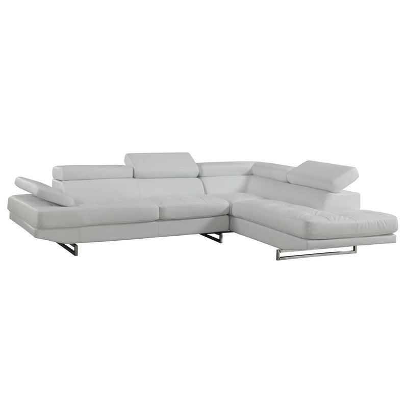 Homeroots White Faux Leather Stationary L Shaped Sofa And Chaise - Living Room Express