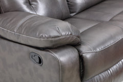 Homeroots Gray Faux Leather Reclining L Shaped Corner Sectional - Living Room Express