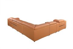 Homeroots Camel Faux Leather Power Reclining L Shaped Corner Sectional - Living Room Express