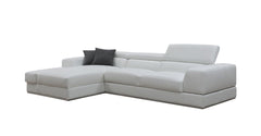 Homeroots Contemporary White Leather Left Facing Wide Arm Sectional Sofa - Living Room Express