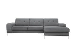 Homeroots Gray 100% Polyester Stationary L Shaped Sofa And Chaise - Living Room Express