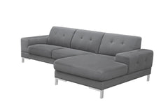 Homeroots Gray 100% Polyester Stationary L Shaped Sofa And Chaise - Living Room Express