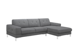 Homeroots Gray 100% Polyester Stationary L Shaped Sofa And Chaise - Living Room Express