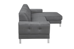 Homeroots Gray 100% Polyester Stationary L Shaped Sofa And Chaise - Living Room Express