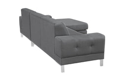 Homeroots Gray 100% Polyester Stationary L Shaped Sofa And Chaise - Living Room Express