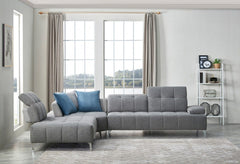 Homeroots Gray 100% Polyester Modular L Shaped Three Piece Sectional - Living Room Express