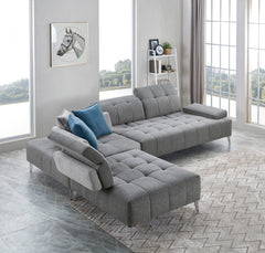 Homeroots Gray 100% Polyester Modular L Shaped Three Piece Sectional - Living Room Express