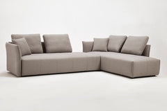 Homeroots Light Gray 100% Polyester Modular Sofa And Chaise - Living Room Express