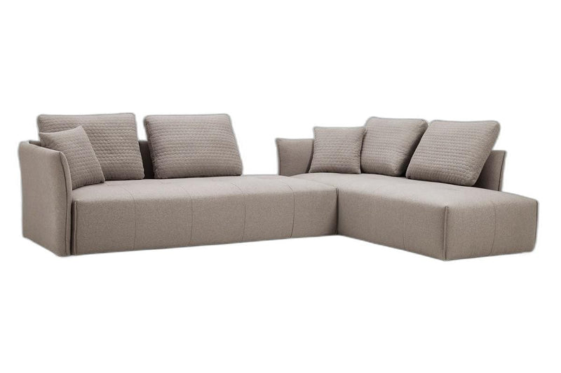 Homeroots Light Gray 100% Polyester Modular Sofa And Chaise - Living Room Express