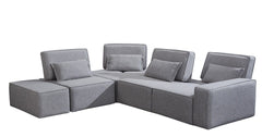 Homeroots Light Gray 100% Polyester Modular L Shaped Corner Sectional - Living Room Express