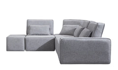 Homeroots Light Gray 100% Polyester Modular L Shaped Corner Sectional - Living Room Express