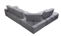 Homeroots Light Gray 100% Polyester Modular L Shaped Corner Sectional - Living Room Express