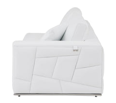 Homeroots White Deco Tufted Italian Leather Modular L Shape Sectional - Living Room Express