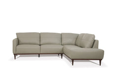 Homeroots Green Leather L Shaped Sofa And Chaise Sectional - Living Room Express