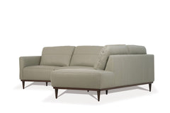 Homeroots Green Leather L Shaped Sofa And Chaise Sectional - Living Room Express