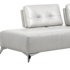 Homeroots White Leather L Shaped Two Piece Seating Component - Living Room Express