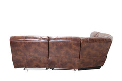 Homeroots Brown Faux Leather Reclining Curved Six Piece Corner Sectional - Living Room Express