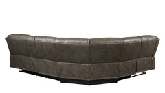 Homeroots Taupe Leather Match Reclining Curved Three Piece Corner Sectional - Living Room Express